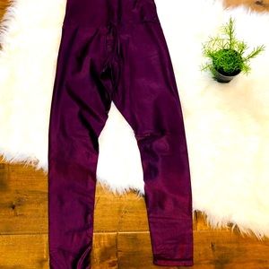 DYI Maroon Shine Leggings Full Length Size S